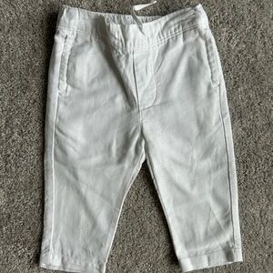 Janie and Jack White Linen-Cotton Pull-On Pant 6-12 months Excellent Condition